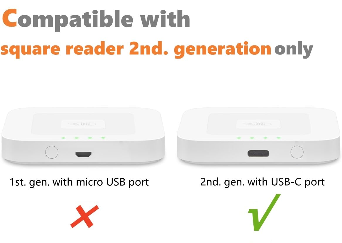 Square Dock For Square Reader 2Nd Generation, Holder Stand For Square Card Reader 2Nd Generation, Dock With Smart Anti Sleep But